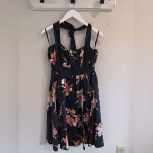 Moulinette Soeurs Black Floral Halter Dress